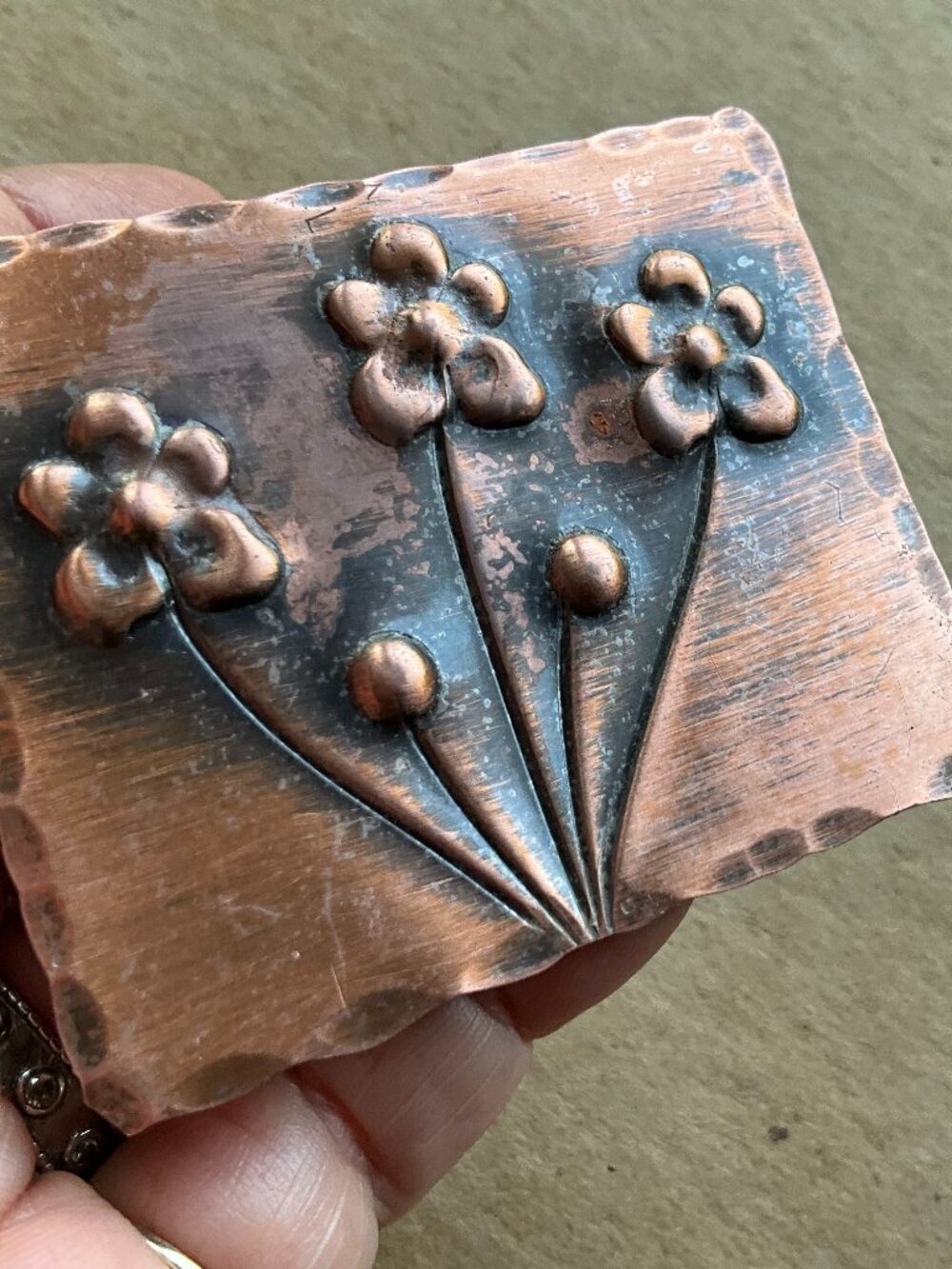 Vintage Francisco Rabajes signed Copper Pin